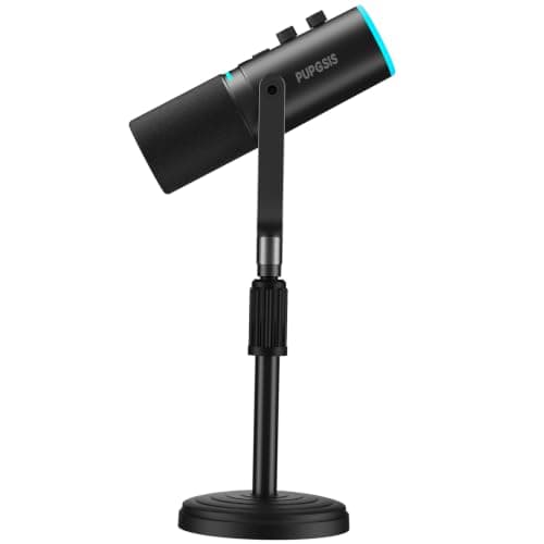 PUPGSIS Podcast Dynamic Microphone, XLR/USB Recording PC Microphones for Broadcast, Podcast, Recording, Gaming & Streaming, Studio Mic with Mute, Headphone Jack, Monitoring Volume Control, Windscreen - Thumbnail 2