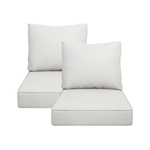 Garden lucky 23.5"x25" Outdoor Deep Seat Patio Cushions Set of 2, Deep Seat Bottom Resilient Foam Filling Water-Resistant Stain-Resistant UV Resistant Weather Resistant with YKK Zippers,Almond - Image 1