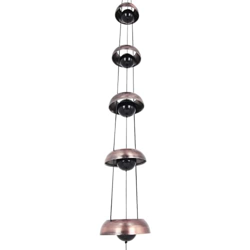 Cooper Leaf Temple Wind Chime,Wind Chimes with 5 Bells, Feng Shui Wind Chimes for Home Yard Outdoor Decoration, A Great Memorial Wind Chime for Someone Who Loves Peace - Thumbnail 2