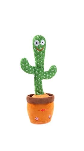 MIAODAM Singing Talking Cactus Toy Repeating What You Say, Adjustable Volume Dancing Cactus Baby Toy Glowing Plush Toy for Baby Gift - Thumbnail 4