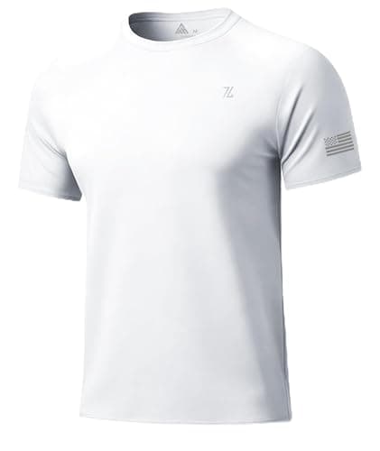 WENTTUO Men's Swim Shirt Short Sleeves UPF 50+ Rash Guard Fast Dry Swimming Rashguard Tee Shirt UV Protection Running Athletic T-Shirts White - Image 1