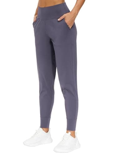 THE GYM PEOPLE Women's Joggers Pants Lightweight Athletic Leggings Tapered Lounge Pants for Workout, Yoga, Running (Medium, Vintage Purple)