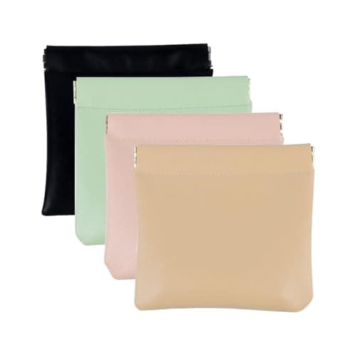 AUCCNT 4 PCS Small Makeup Bag for Purse, Leather Pouch for Women, Mini Portable Cosmetic Bags for Purse Cosmetics Jewelry, Small Travel Kit Storage Pouch, (Multicolor, 4 Pack) - Image 1