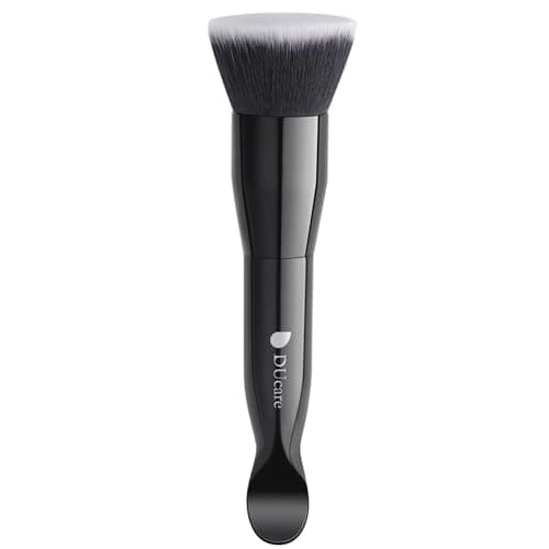 DUcare Foundation Brushes Flat Top Self Tanner Brush Dual-Ended Kabuki Brush with Spoon Handle for Liquid, Cream and Powder Face Makeup With Handle - Image 1