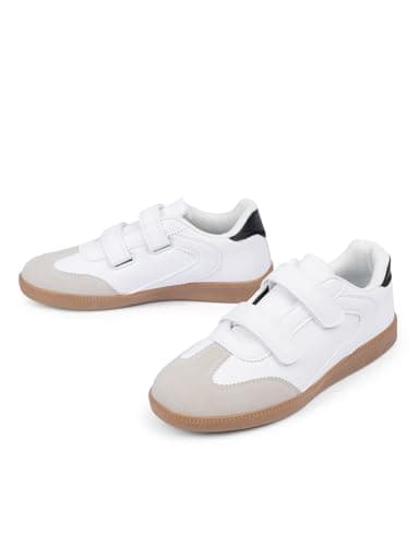 Tigeridea Walking Shoes for Women Sneakers White Hook and Loop Lightweight Breathable Shoes Closed Toe Comfort Tennis Sneakers for Women Size 7 - Thumbnail 6