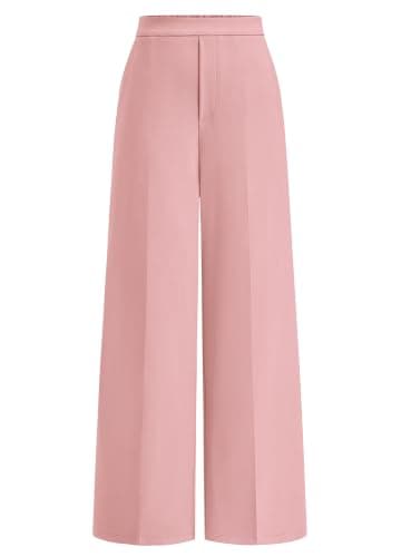 BTFBM Womens Dress Pants 2026 Fall Wide Leg High Waisted Long Palazzo Pants Business Casual Work Trousers Slacks Pockets(Pink, X-Large) - Image 1