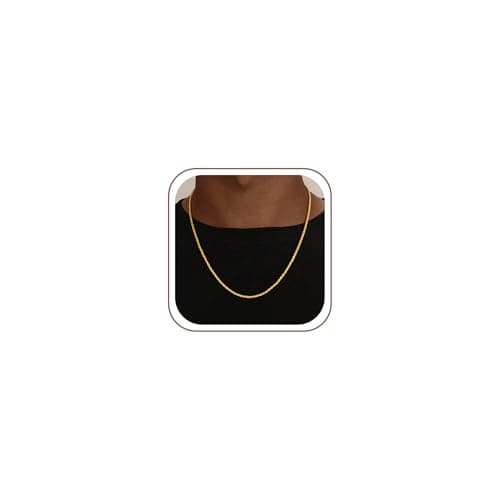 HIMSTORY Gold Chain for Men, 18K Gold Plated 925 Sterling Silver 3mm Rope Chain Necklace for Men Jewelry Sturdy Non-Fading Mens Chains Gifts for Dad Husband 24 Inch - Image 1