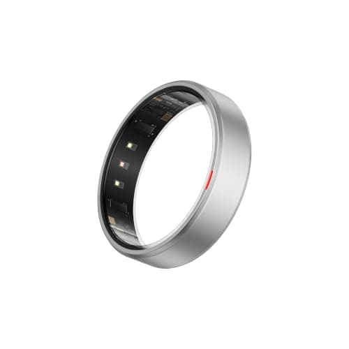 POBOVi Gen 2 Titanium Smart Ring for Women & Men, Sleep & Heart Rate Tracker, No Subscription, Size Before You Buy (Silver,7)