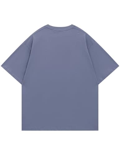 Vamtac Midweight Cotton T Shirts for Men Loose fit Short Sleeve Shirts Crewneck Tee Medium Blue Medium - Thumbnail 6