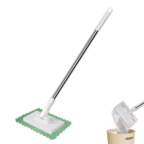 Snap Grip Mini Mop, Hands-Free Cloth Changing with 360° Rotating Head, Zero-Touch Portable Wall Mop for Floor, Tile and Mirror, Universal Pad Compatibility for Any Cloth+ Magic Cleaning Cloth - Image 1