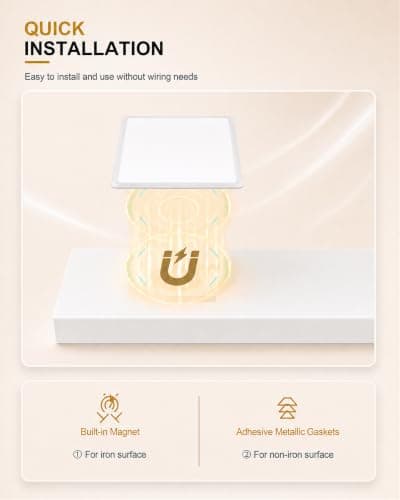 10inch Under Cabinet Lighting, 68 LED Rechargeable Motion Sensor Light Indoor, 6 Levels Dimmable Magnetic Closet Lights, Wireless Under Counter Lights for Kitchen, Stairs, Bedroom, 2-Pack Daylight - Thumbnail 6