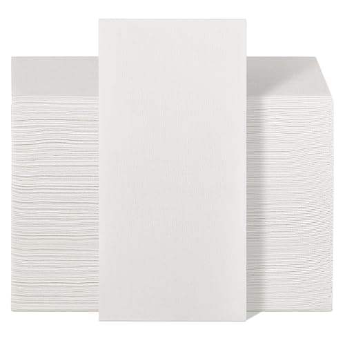 50-Pack Linen-Feel Guest Towels, 12" x 17" Cloth-Like White Paper Hand Towels, Soft And Absorbent disposable hand towels for bathroom, Kitchen, Wedding Reception or Dinner Party