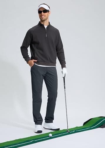 Pudolla Golf Pants for Men Stretch Dress Pants Mens Work Pants 32 Lightweight Quick Dry Casual Slacks Trousers with Pockets(Iron Grey 32Wx32L) - Thumbnail 6