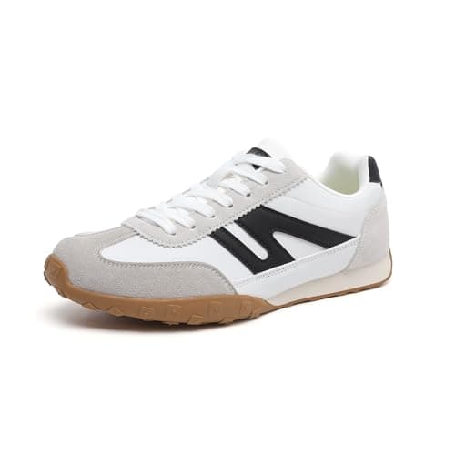 Foiola Womens Sneakers Comfortable Lace up Tennis Shoes Casual Business Walking Shoes Slip on Women's Fashion Sneakers White - Thumbnail 4