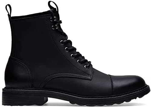 Vostey Mens Boots Motorcycle Casual Boots for Men Zipper Fashion Chukka Boots Mens(BMY8033A Black 11) - Thumbnail 5