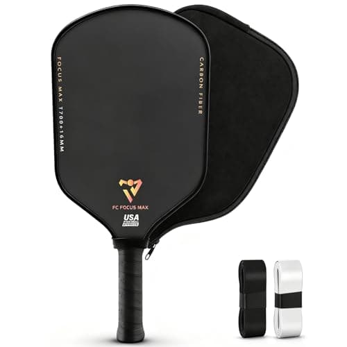 T700 Carbon Fiber Pickleball Paddles, Pickleball Set 16mm Pickle Ball Rackets with CMS Matte Surface Lightweight Honeycomb Core & Durable Edge Guard Protector Larger Sweet Spot - Image 1