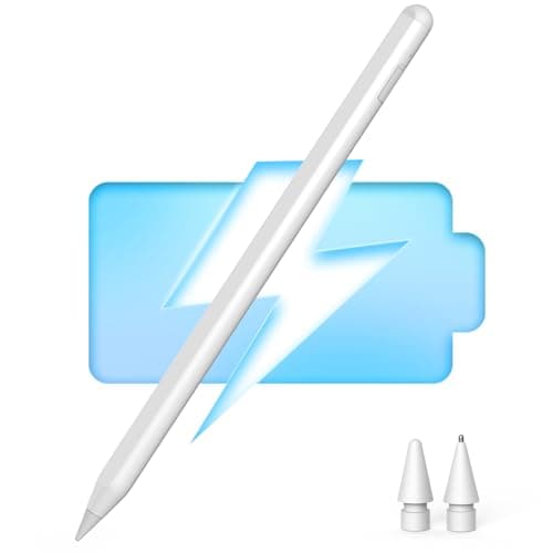 Selouj Magnetic Charging Stylus Pen for iPad, 2X Fast Charge Pencil, Pixel-Perfect Precision, Palm Rejection, Tilt Sensitivity, Active Pen for iPad mini 6, Air 5, Pro 11''/12.9'', White - Image 1