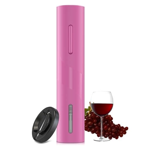 COKUNST Electric Wine Opener, One-Touch Automatic, Battery Powered, Pink