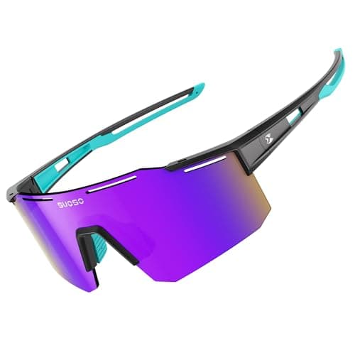 suoso Sports Cycling Sunglasses for Men: Lightweight UV Protection Polarized Sun Glasses for Youth Baseball Softball Running - Image 1