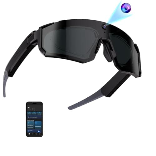 Osawalla AI Smart Glasses with Camera, HD Stabilized Video Recording Glasses, Waterproof Bluetooth Sunglasses with Ai Assistant, Touch Control, UV Protection for Cycling Skiing Outdoor Sports, Grey