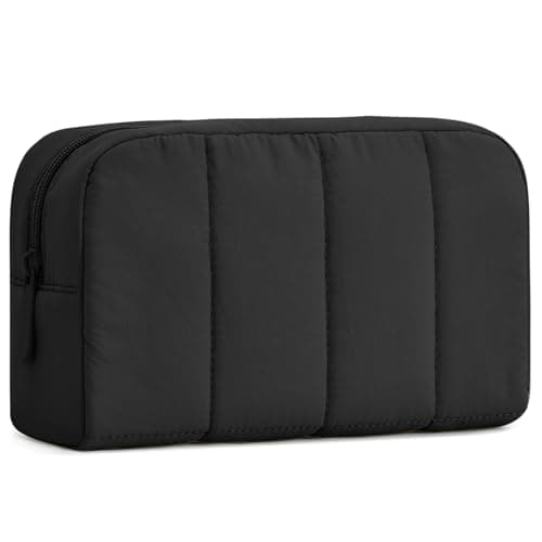 oscaurt Makeup Bag Cosmetic Bag Travel Toiletry Bag for Women Puffy Padded Cosmetic Pouch Purse Wide-open Makeup Organizer Case Travel Essentials - Image 1