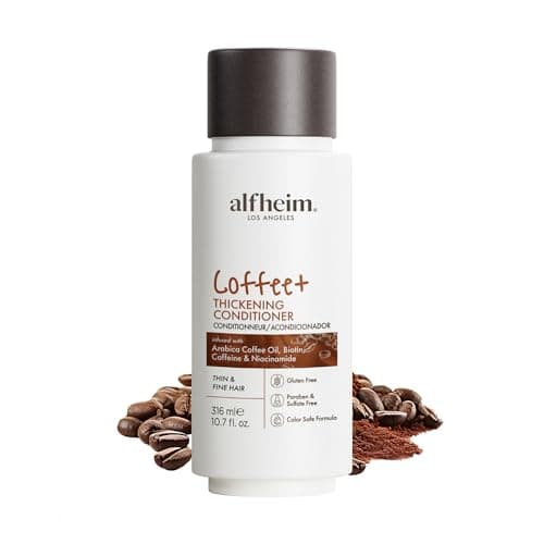 ALFHEIM Coffee+ Thickening Conditioner for Fine, Thin & Breakage-Prone Hair with Caffeine, Biotin & Arabica Coffee Oil, Strengthens, Hydrates & Boosts Volume, Paraben-Free, Sulfate-Free Travel Size