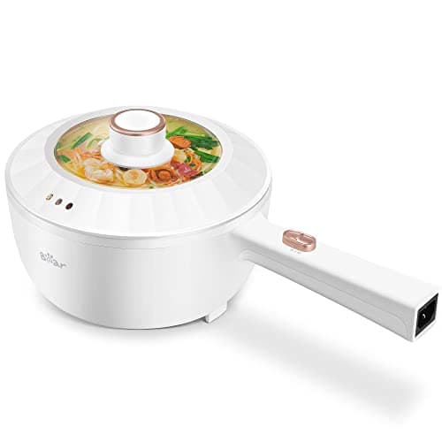 Bear Hot Pot Electric, 2L Multifunctional Portable Cooking Pot, 1000W Rapid Noodles Electric, Non-Stick Frying Pans for Steak, Egg, Ramen, Oatmeal With Dual Power Adjustment - Image 1