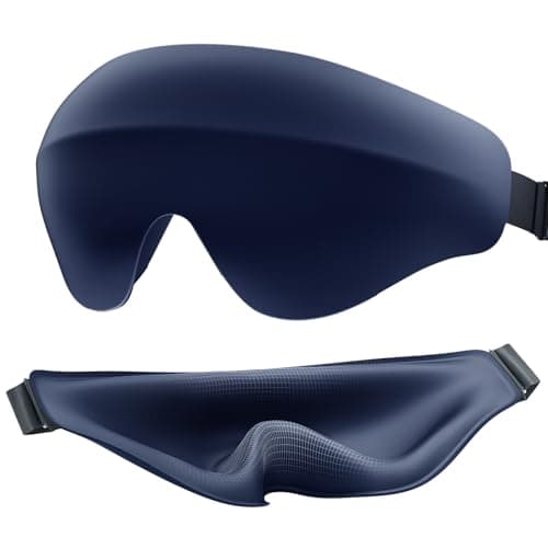 Sleep Mask for Side Sleeper Men Women, 100% Light Blocking Eye Mask for Lash Extensions, Soft 3D Contoured Zero Pressure Blindfold Sleeping Masks for Travel, Breathable Adjustable Eye Cover, Navy - Image 1