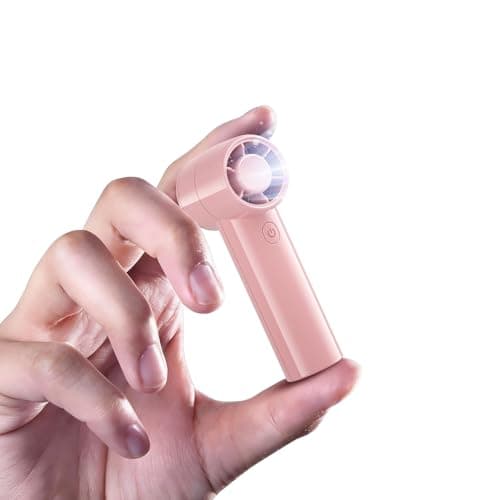HandFan Portable Handheld Fan, High Speed Mini Personal Turbo Fan, Pocket-Sized Hand Fans, Small Rechargeable Fans Battery Operated, for Travel, Disney, Concerts, Outdoors(Gloss Pink) - Image 1