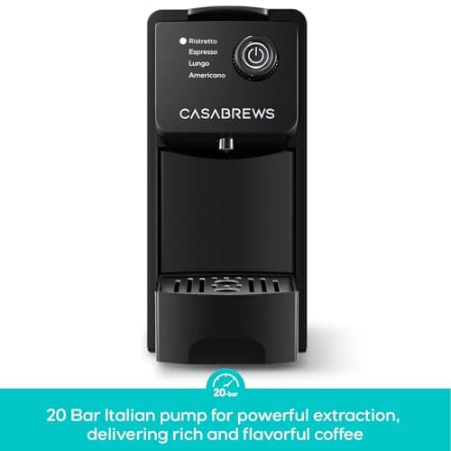 CASABREWS CM7036E Espresso Machine for Nespresso Original Pods, 20 Bar Compact Capsule Coffee Machine with 21 oz Removable Water Tank and 4 Brewing Modes, Mini Espresso Maker for Home or Office, Black - Thumbnail 3