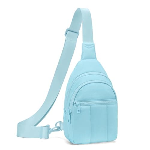 Viverte Quilted Puffer Crossbody Bags for Girls Gifts for Teen Girls Sling Bag Lightweight Cross Body Bubble Purse Shoulder Bag for Travel (Icing Blue) - Image 1