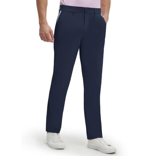 M MAELREG Men's Golf Pants 30"/32"/34" Stretch Dress Pants Lightweight Breathable Quick Dry Slacks Trousers Pockets Navy - Image 1