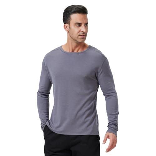 Outdoor Men's Merino Wool Quick-Drying Hiking Warm Long-Sleeved Underwear Sports Ski Base Top 300g Grey M - Image 1