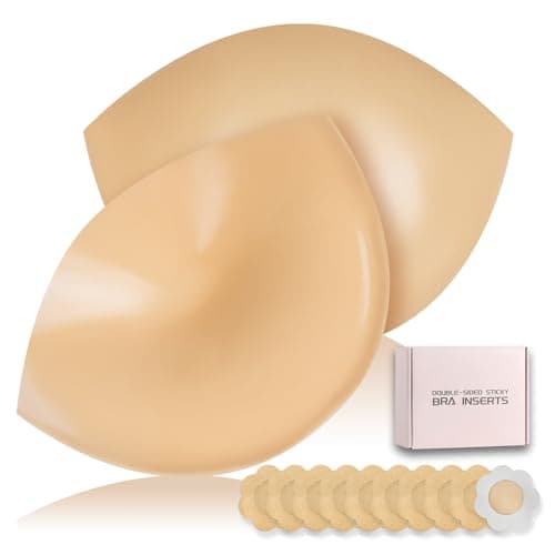 Auteek Double-Sided Sticky Bra Inserts, Invisible Lift Self Adhesive Boob Pads Push up Breast Pads Reusable Washable - Image 1