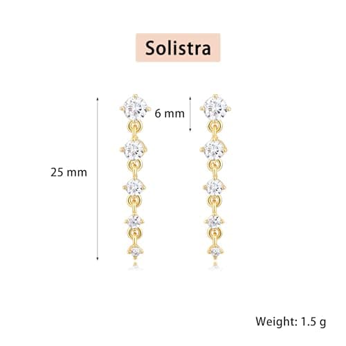 Solistra Gold Dangle Earrings for Women Trendy Diamond Drop Earring Hypoallergenic Earrings for Women Wedding Jewelry Valentines Day Gifts for Her - Thumbnail 6