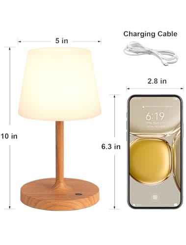 Kakanuo Cordless Shower Lamp Waterproof, Cordless Lamp with 4000mAh Battery, Rechargeable Table Lamp, Touch Dimmable Desk Light for Outdoor, Kitchen, Bathroom, Camping, Patio, IP54 - Thumbnail 6