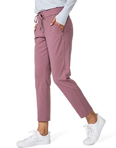 G Gradual Women's Pants with Deep Pockets 7/8 Stretch Sweatpants for Women Athletic, Golf, Lounge, Work (Pink, Small) - Thumbnail 3