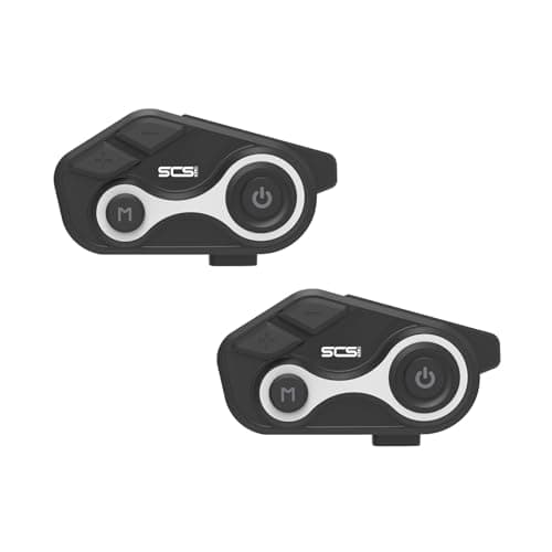 SCSETC Motorcycle Bluetooth Intercom Helmet Headset with Music Sharing, Earphones for 2 Riders up to 1000M Communication, Waterproof IP67 with Handsfree, Stereo Music, GPS & 2 Mic Options, 1 Pack
