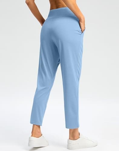 G Gradual Womens Pants High Waisted Golf Pants 2 Deep Pockets 7/8 Ankle Joggers for Athletic Travel Casual Lounge Work, Light Haze Blue, X-Small - Thumbnail 6