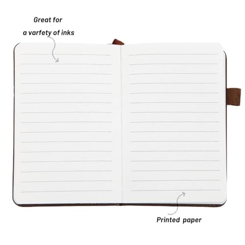 BIYUNRO Small Pocket Notebook, Leather Journal Mini (Brown) - Thumbnail 2
