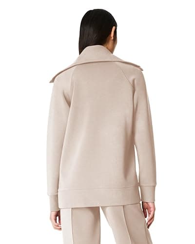 COCOMARTS Womens Crewneck Sweatshirts Zip Up Hoodies Casual Jacket with Pockets 2025 Fall Winter Fahsion Outfits Clothes Apricot Small - Thumbnail 4