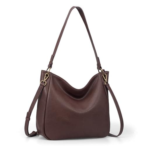 befen Genuine Leather Hobo Bags for Women, Vintage Leather Purses Designer Shoulder Bags with 2 Detachable Straps Soft Womens Crossbody Handbags for Daily& Travel, Coffee - Image 1