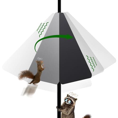 Squirrel Baffle with Dual Defense for Bird Feeder Poles, Bird Food House Guard for Shepherd Hook,Metal Squirrel Baffle Raccoon Stopper Rust-Proof and Bite-Proof Heavy Duty Carbon Steel - Image 1
