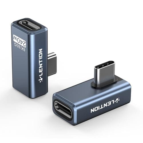 LENTION 240W Right Angle USB C 90 Degree Adapter, 80Gbps 8K@60Hz USB C Extension Adapters Compatible with MacBook Pro/Neo/Air Thunderbolt 5/4/3, iPhone 17/16/15 Pro Max, Camera, Steam Deck(2 Pack) - Image 1