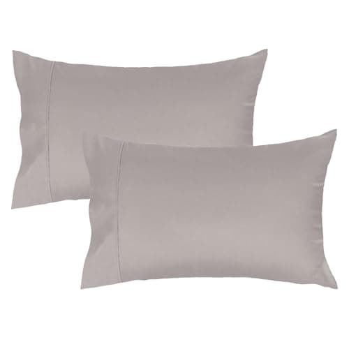 Lirex King Size Pillow Cases Set of 2, 100% Cotton Sateen, Breathable, Cooling, Soft for Quality Sleep, Pillow Covers with Envelope Closure, 20" x 40", Grey - Image 1