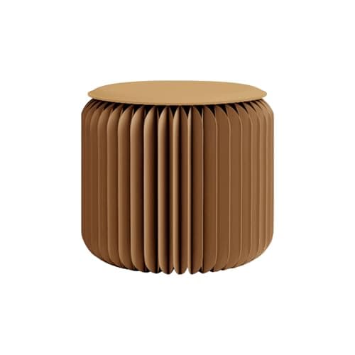 Folding Stool - 12Inch Home Furniture 660lb Load Capacity Foldable Paper Stool - Eco-Friendly Kraft Paper Honeycomb Design,Foldable to 1.2",Brown Modern Minimalist Stool for Living Room(Brown) - Image 1