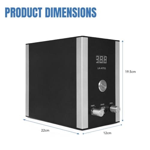 Lakimi Air-Free Pneumatic Engraving Machine - Pneumatic Impact Engraver for Jewelry with Built-in Air Compressor AT01 (Black) - Thumbnail 5
