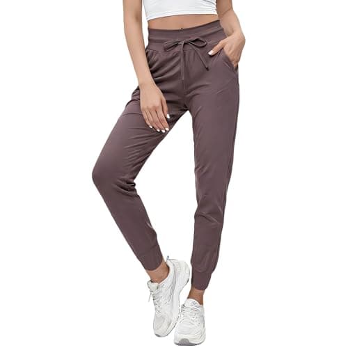 Haul Official Women's High Waisted Joggers with Pockets Soft Stretchy Quick Dry Sweatpants for Workout Travel Casual Lounge Deep Pink - Image 1