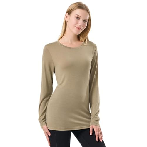 Merino Protect 100% Merino Wool Base Layer Women Thermals Underwear Lightweight Soft Long Sleeve Shirt for Hiking Skiing - Image 1