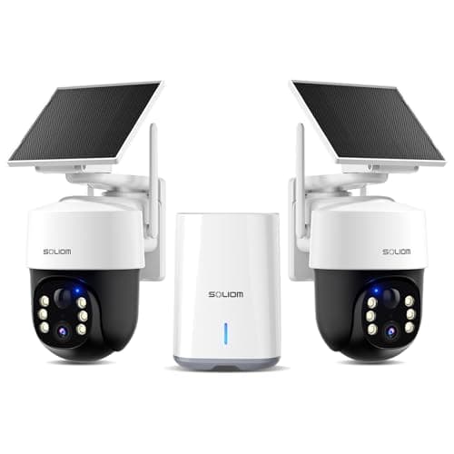 SOLIOM Security Cameras Wireless Outdoor,4K Ultra HD for Day and Night, No Subscription,Built in Radar,Solar Powered Cameras for Home Security, 360° Pan Tilt Auto Tracking,5G & 2.4G WiFi, 2-Cam Kit - Image 1